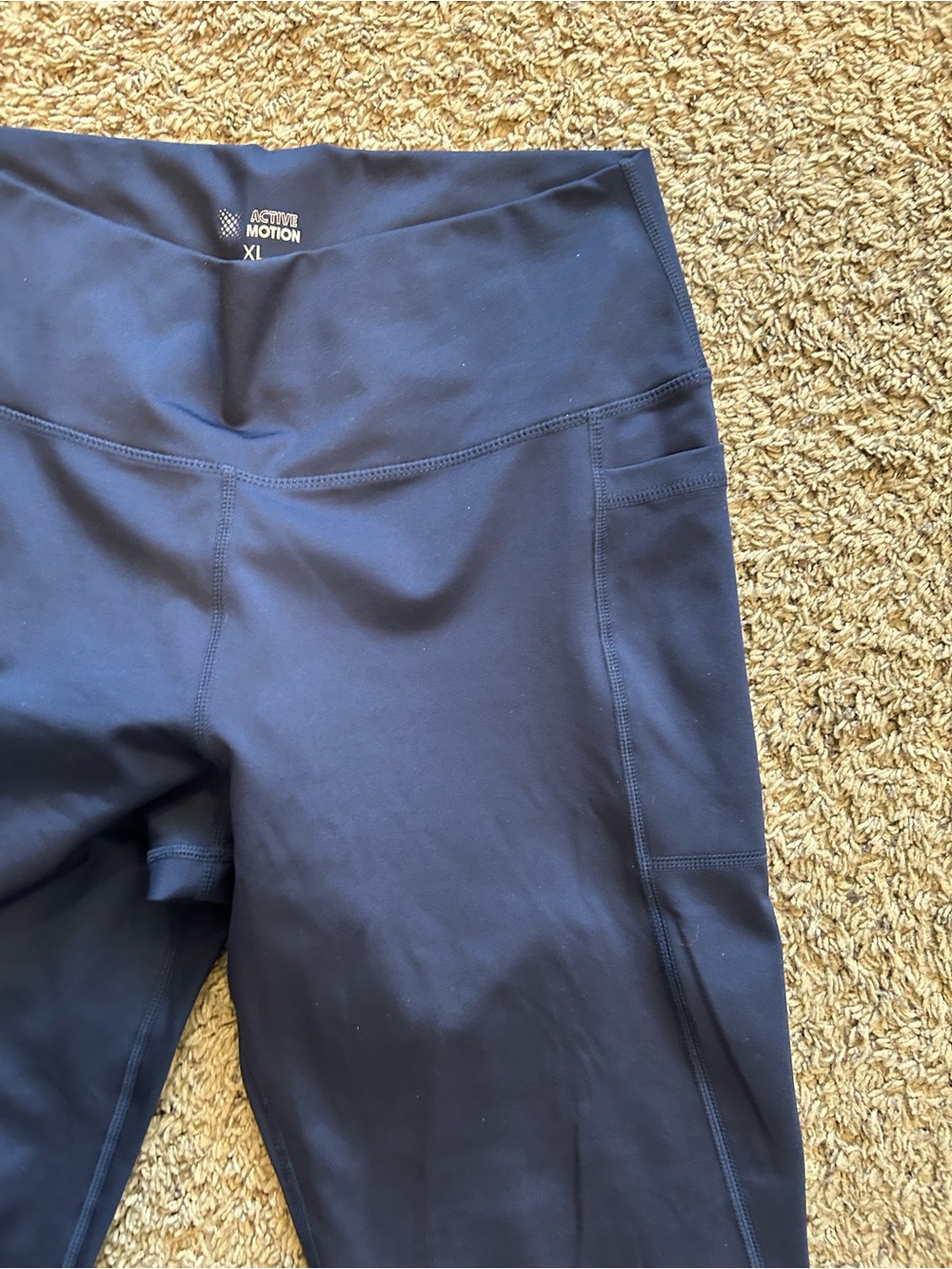 Womens Navy Active Leggings with Side Pocket XL